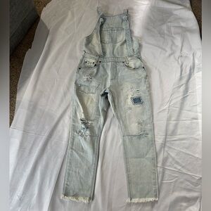 One x OneTeaspoon Light Wash Distressed Overalls